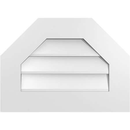 Ekena Millwork Octagonal Top Surface Mount PVC Gable Vent w/ 3-1/2"W x 1"P Standard Frame, 22"W x 16"H GVPOT22X1601SN